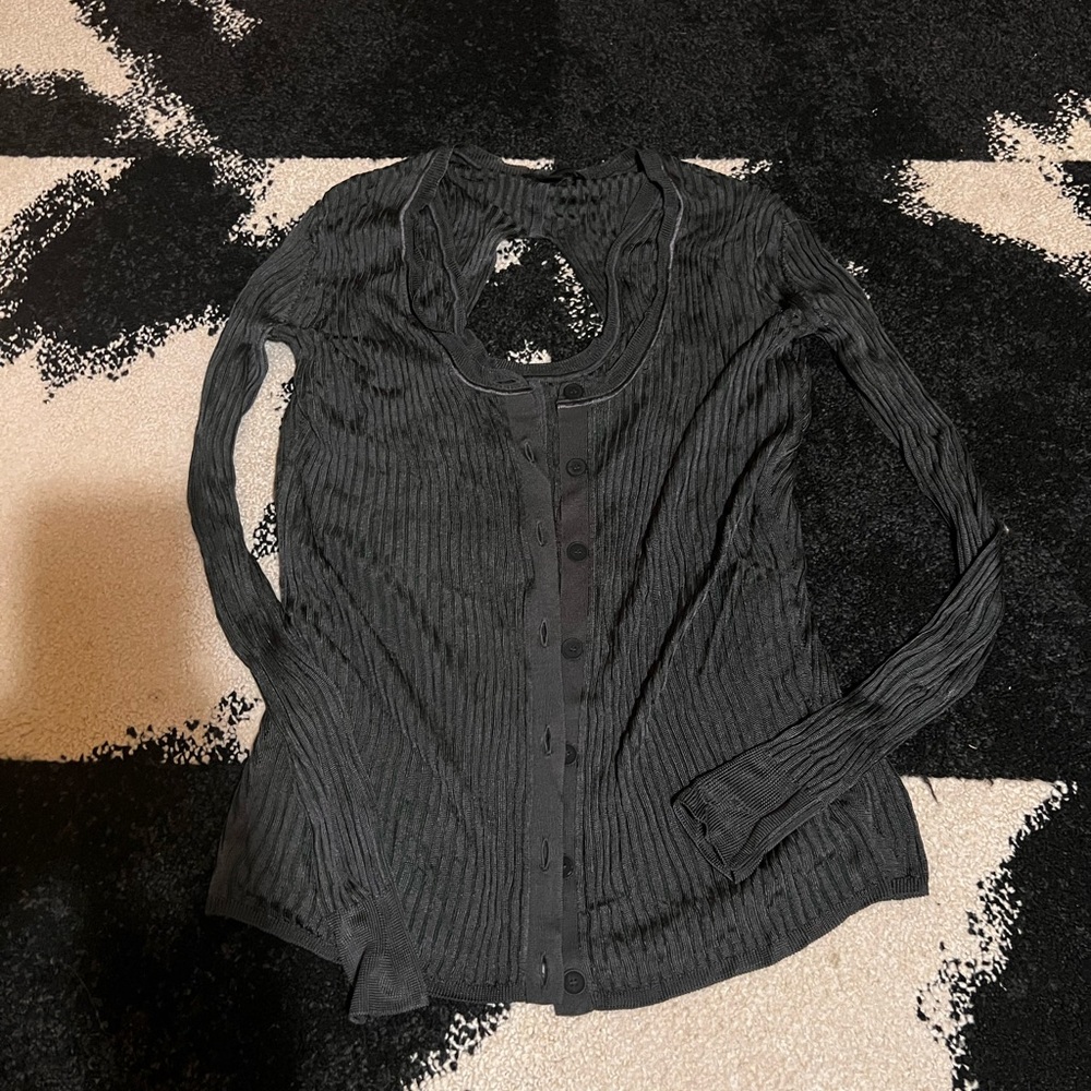 Alexander Wang silk cardigan size small twofer green/ grey